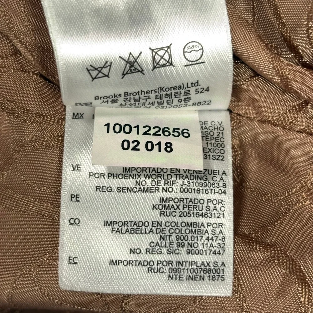 Brooks Brothers Double Breasted Peacoat Womens 6 Tan Loro Piana Rain System Wool